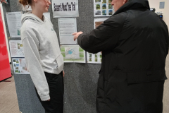 Photo taken during a community session where local residents were invited to share their opinions on the trail. Local resident, Bruce was sharing his knowledge with Beatrice about the history of the woodland and he was the original person who proposed the idea of creating a tree trail in  Balaam’s Wood.