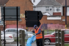 Steve Barr (WERG) litterpicking on the Recreation Ground